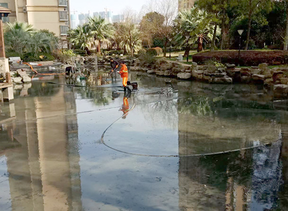 荣县景观池淤泥清理